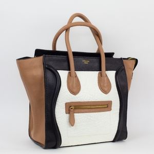 CELINE Tricolor Mini Shopper Luggage Tote Handbag